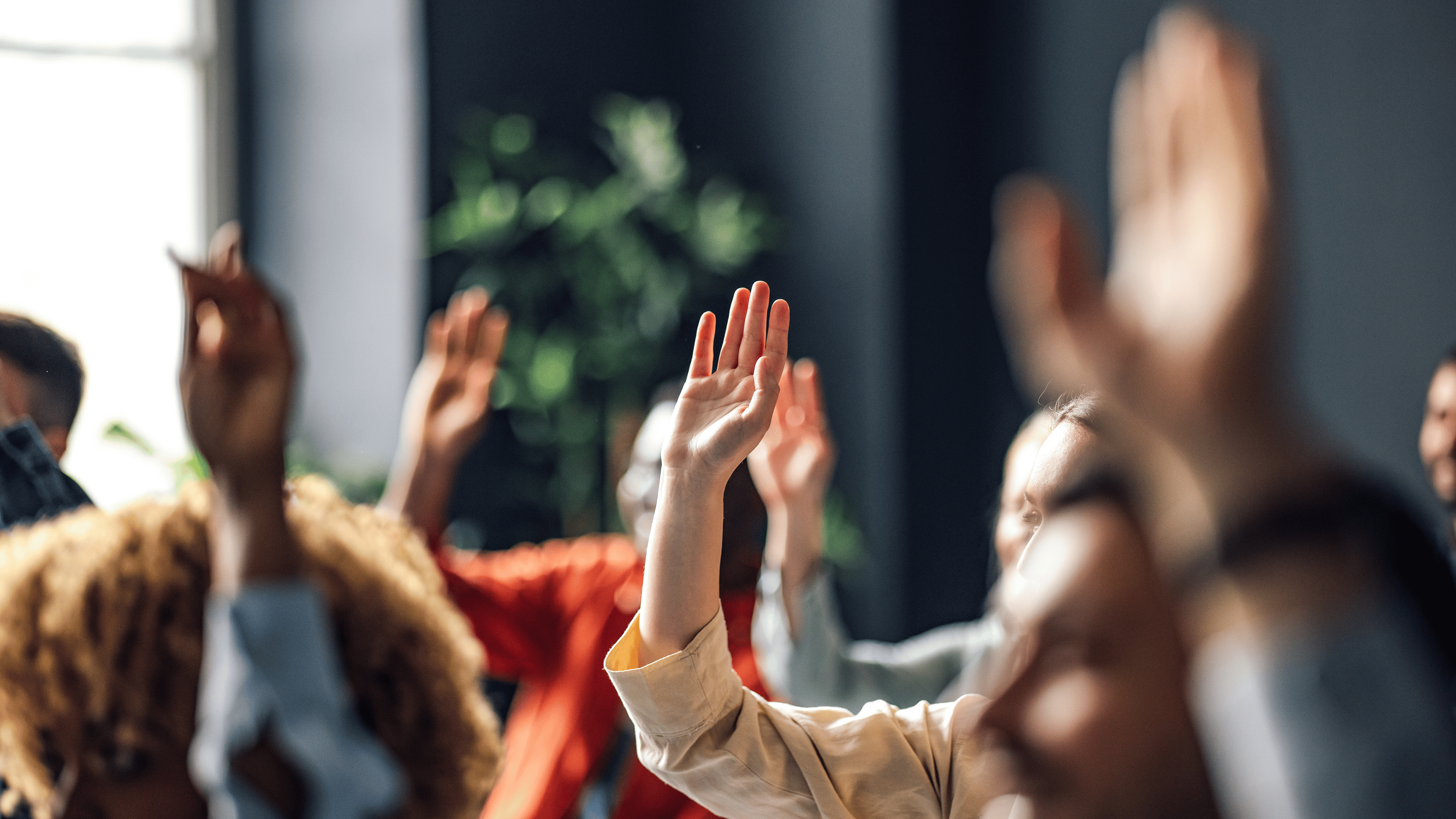 Raised hands for questions
