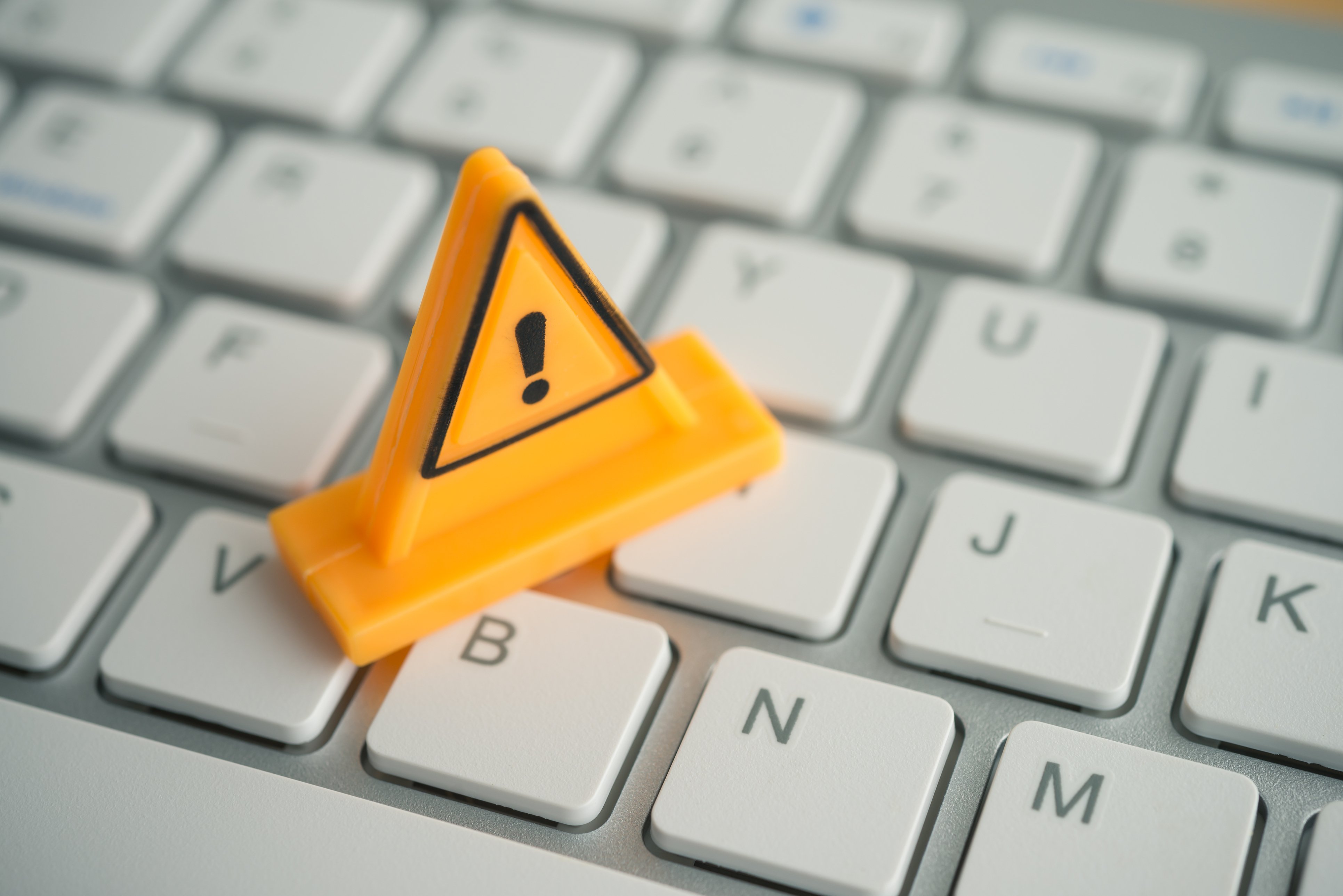 Attention and emergency symbol on keyboard