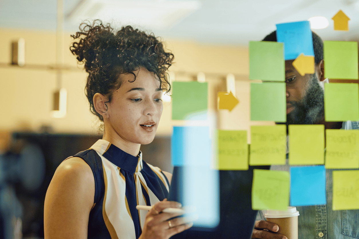 Woman planning a project