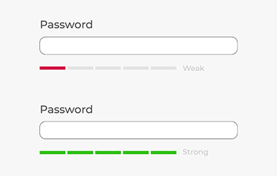 Password strength indicator bars